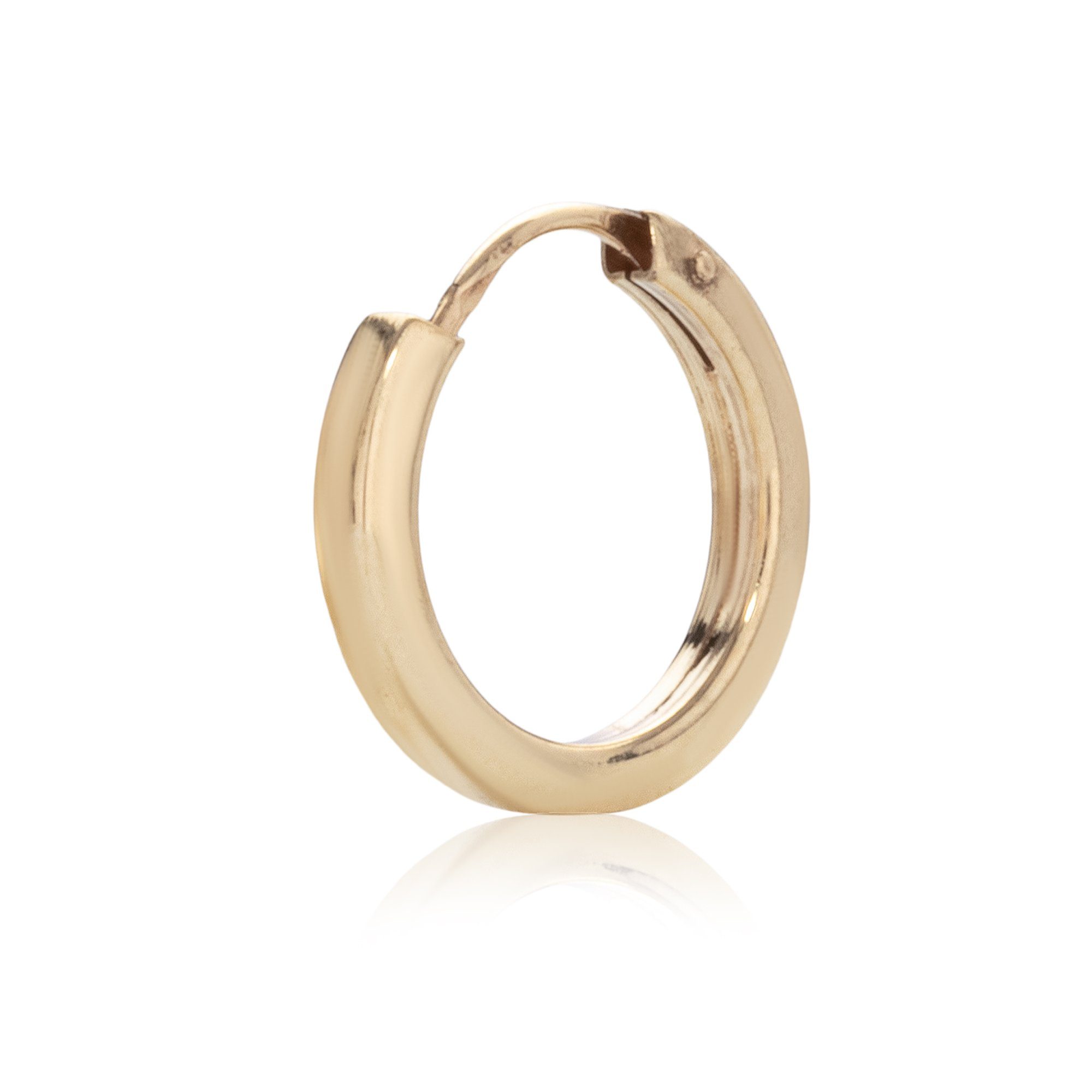 Single-Creole Einzel Creole 10mm eckig 333 Gelb Gold 8 Karat Ohr