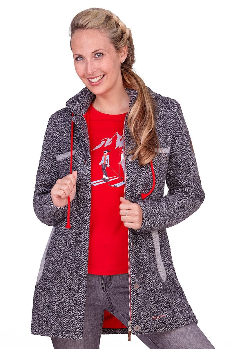 Almgwand Outdoorjacke Kurzmantel Damen - HOCHBERG - schwarz/grau
