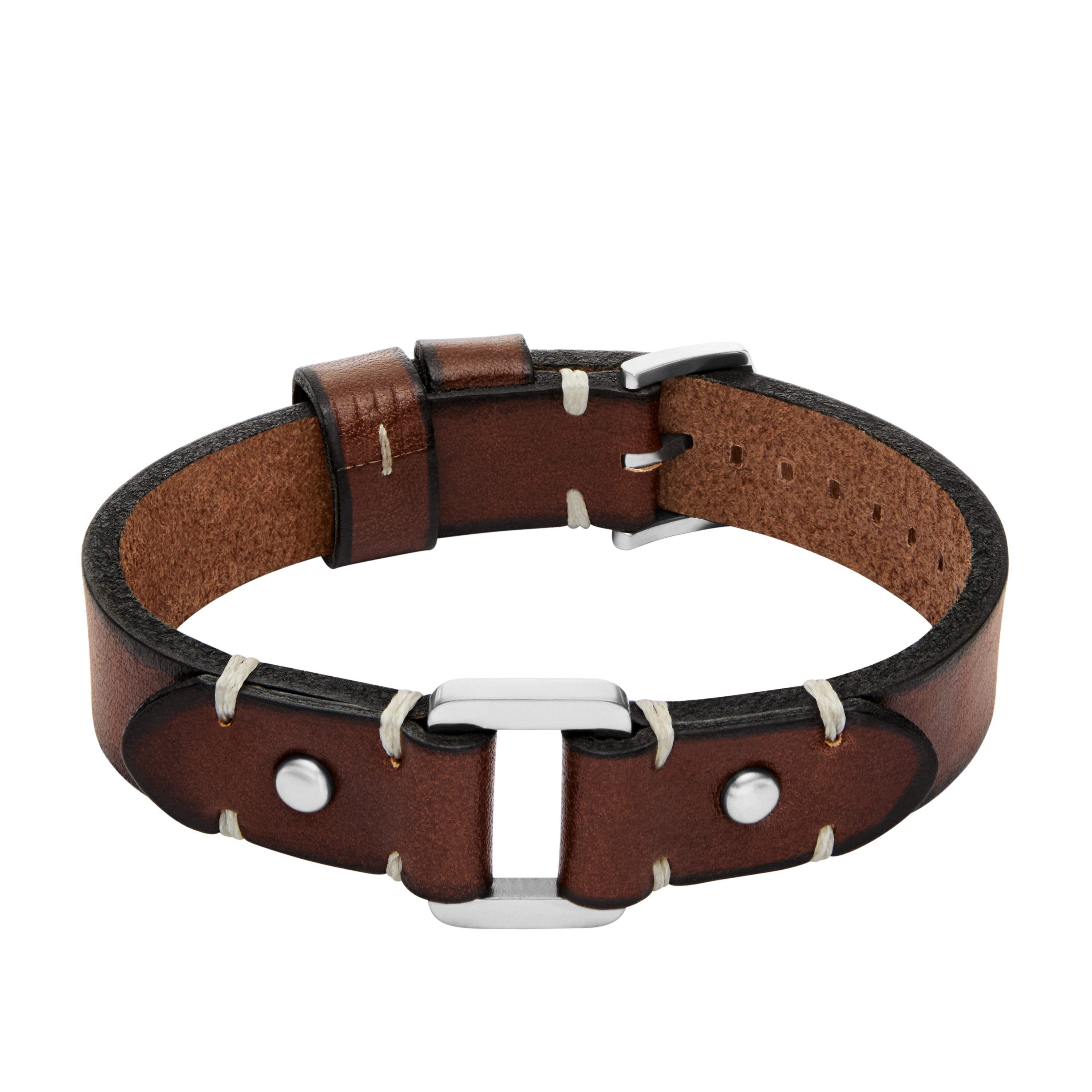 Fossil Armband Schmuck Geschenk Edelstahl Leder Armschmuck MACHINE günstig online kaufen
