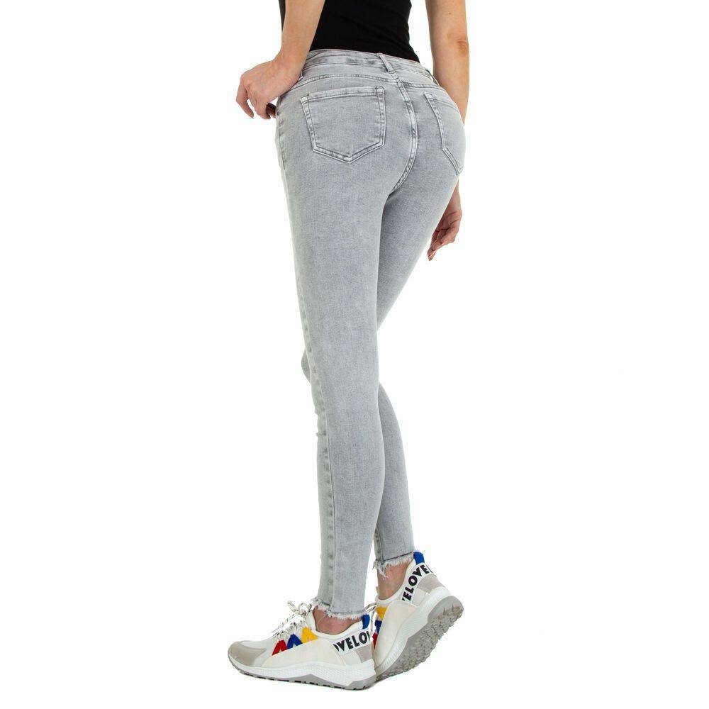 Skinny Freizeit Stretch Skinny-fit-Jeans Grau Damen in Ital-Design Jeans