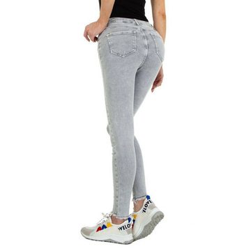 Ital-Design Skinny-fit-Jeans Damen Freizeit Stretch Skinny Jeans in Grau