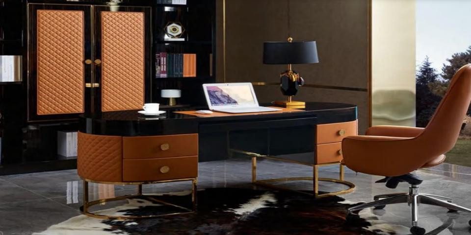 Xlmoebel Schreibtisch Eleganter Luxustisch aus Holz für stilvolles Arbeitszimmer (Schreibtisch), Hergestellt in Europa