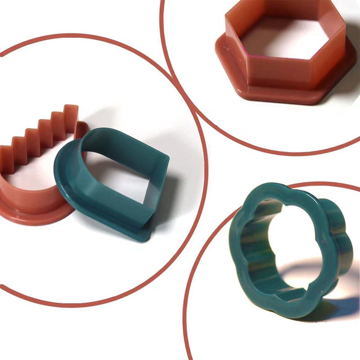 Modellierwerkzeug Schmuckherstellung Ohrringe Rot Set,Kunststoff,für Jormftte Polymer Clay Ausstecher