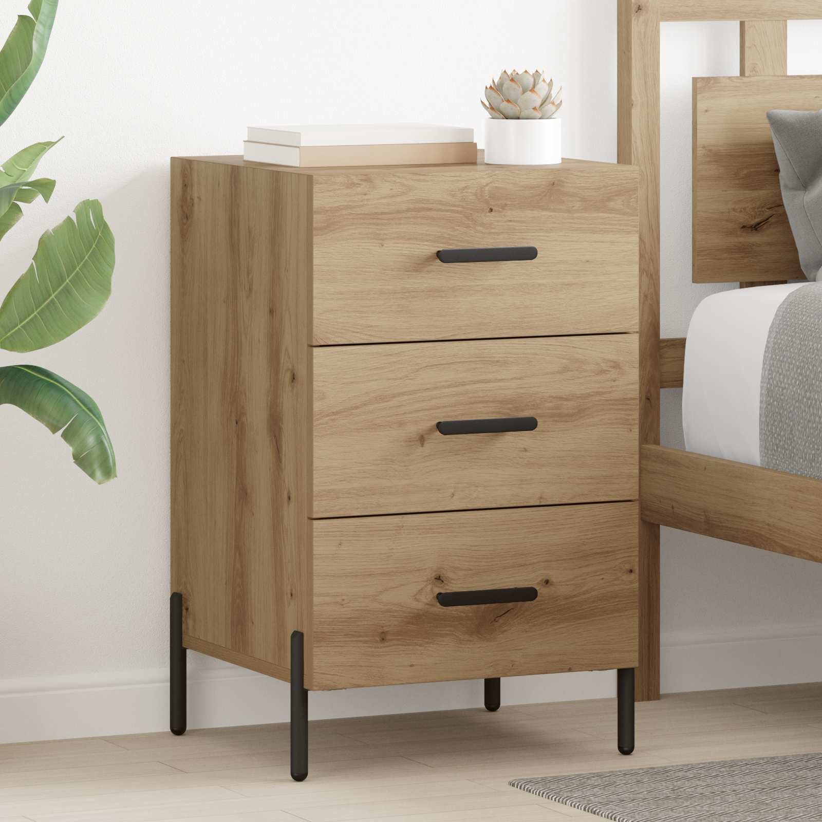 vidaXL Nachttisch Nachttisch Artisan-Eiche 40 x 40 x 66 cm Holzwerkstoff (1-St)