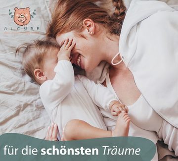 Alcube Babybett TONI I 9-fach höhenverstellbar I BESTSELLER! mit FSC®-Zertifikat, Babybett 60x120 ohne Matratze aus Buchenholz I ohne Schubladen