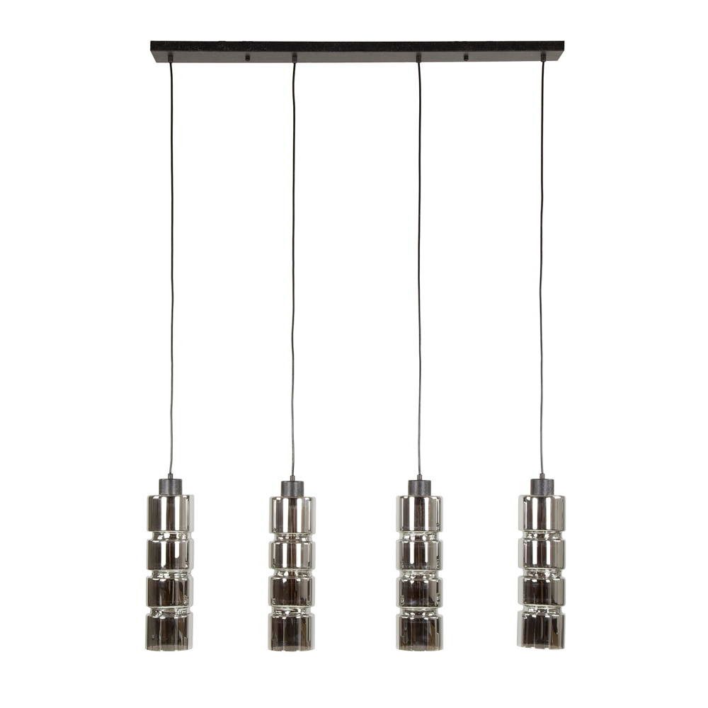 famlights Pendelleuchte Pendelleuchte Belina in Chrom und Schwarz E27 4-flammig