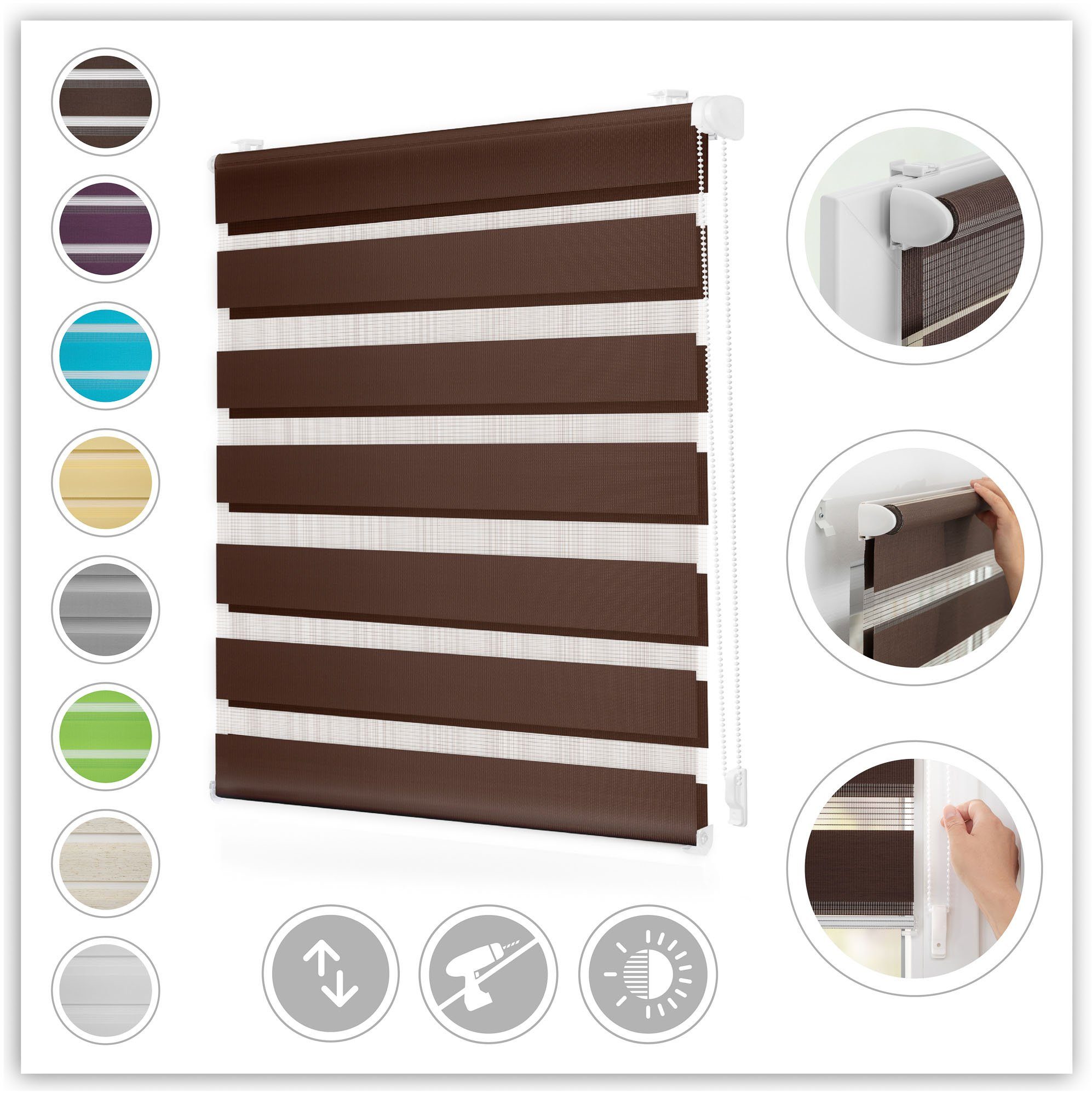 Doppelrollo Duo Rollo Klemmfix, LICHTBLICK ORIGINAL, Lichtschutz, ohne Bohr günstig online kaufen