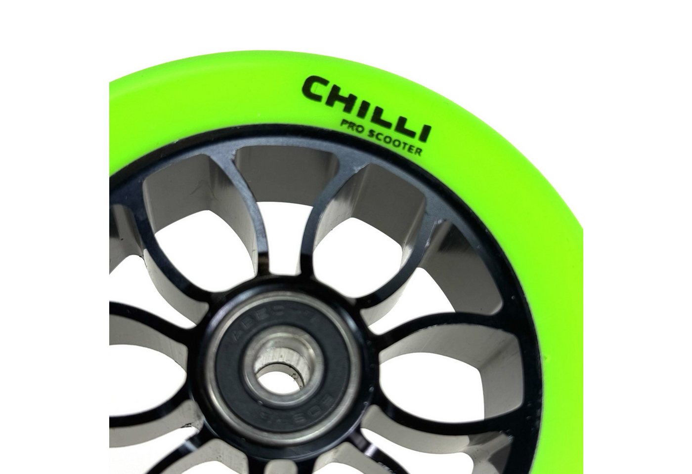 Thumbnail - Chilli Pro Scooter Stuntscooter Chilli Pro Stunt-Scooter Rolle spoked Reaper 110mm Schwarz/PU Grün