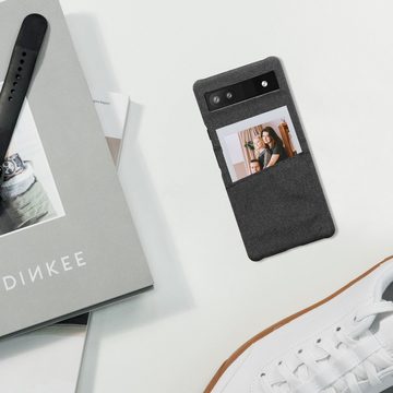 kwmobile Handyhülle Hülle für Google Pixel 6a, Handyhülle Handy Case - Stoff mit Kartenfach Dunkelgrau