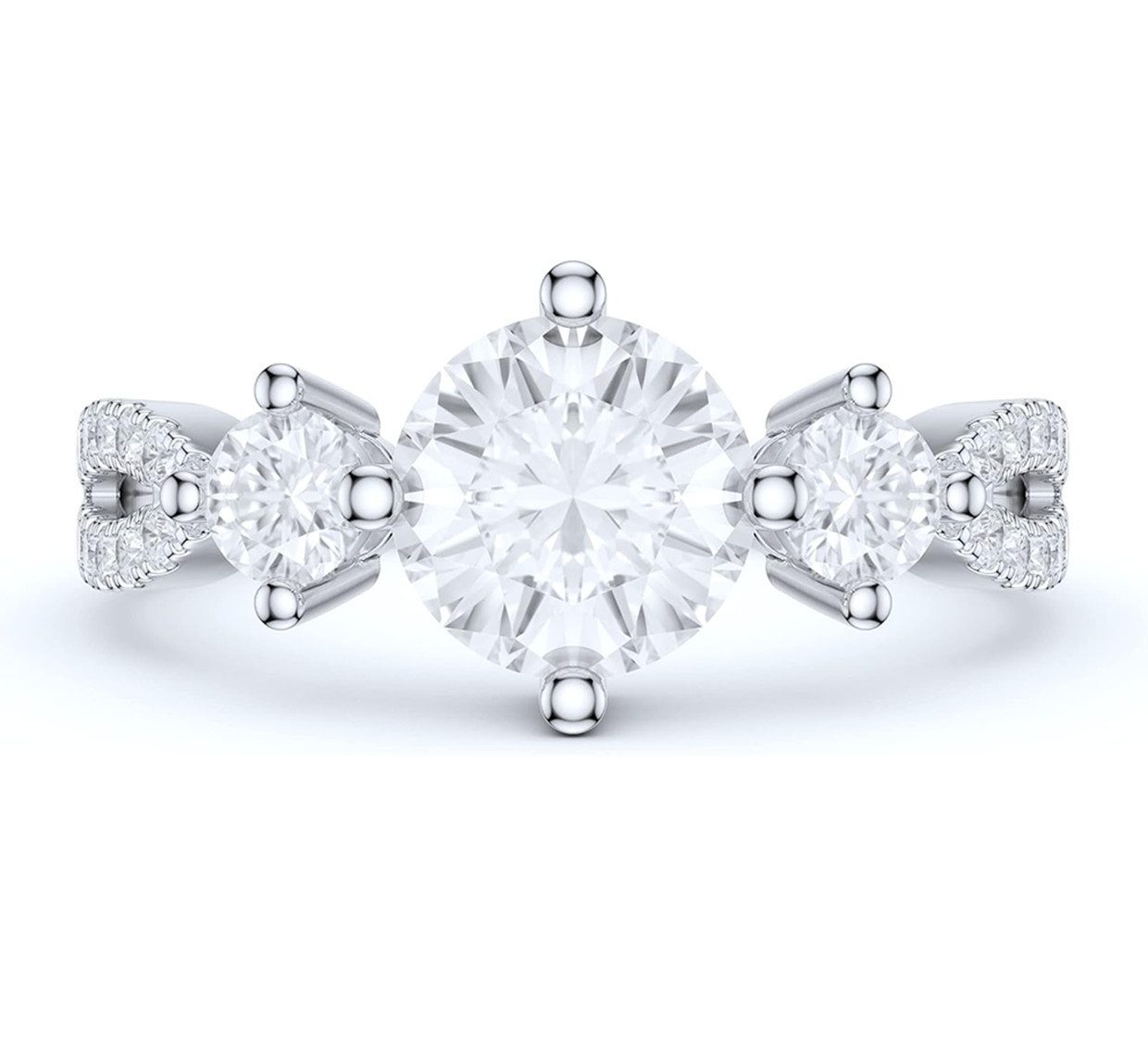 Jumpeak Trauring Ring für den Heiratsantrag, 1-2ct,D,VS1,3EX, Ring weiBgold damen, Geschenk für frau,Liebes geschenk für sie,Geschenk zur firmung mädchen