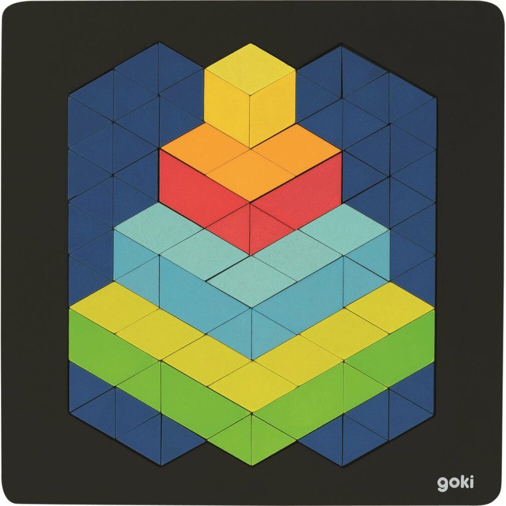 goki 3D-Puzzle Holzpuzzle Pyramide 3D-Effekt 82 Teile, Puzzleteile