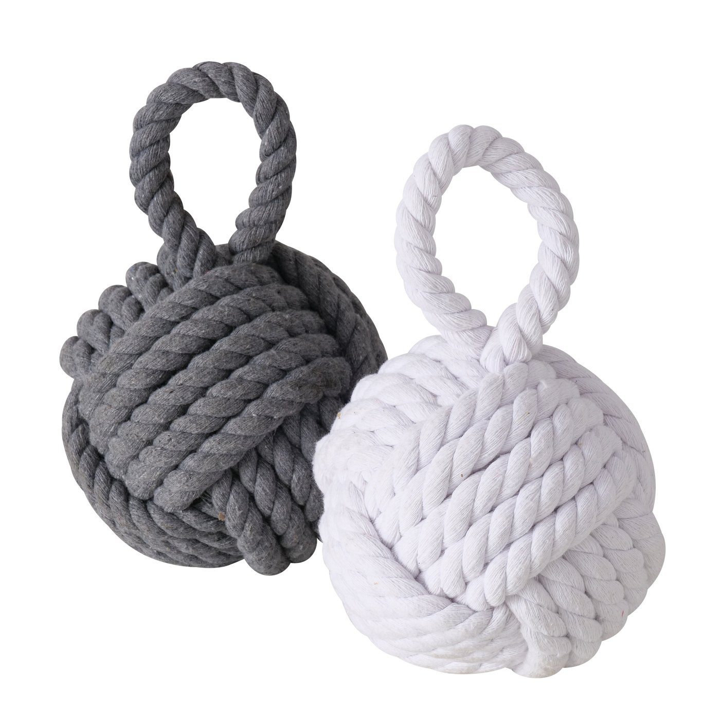 BOLTZE Bodentürstopper 2 Stück Türstopper Zuber Jute, weiß und Grau von BOLTZE