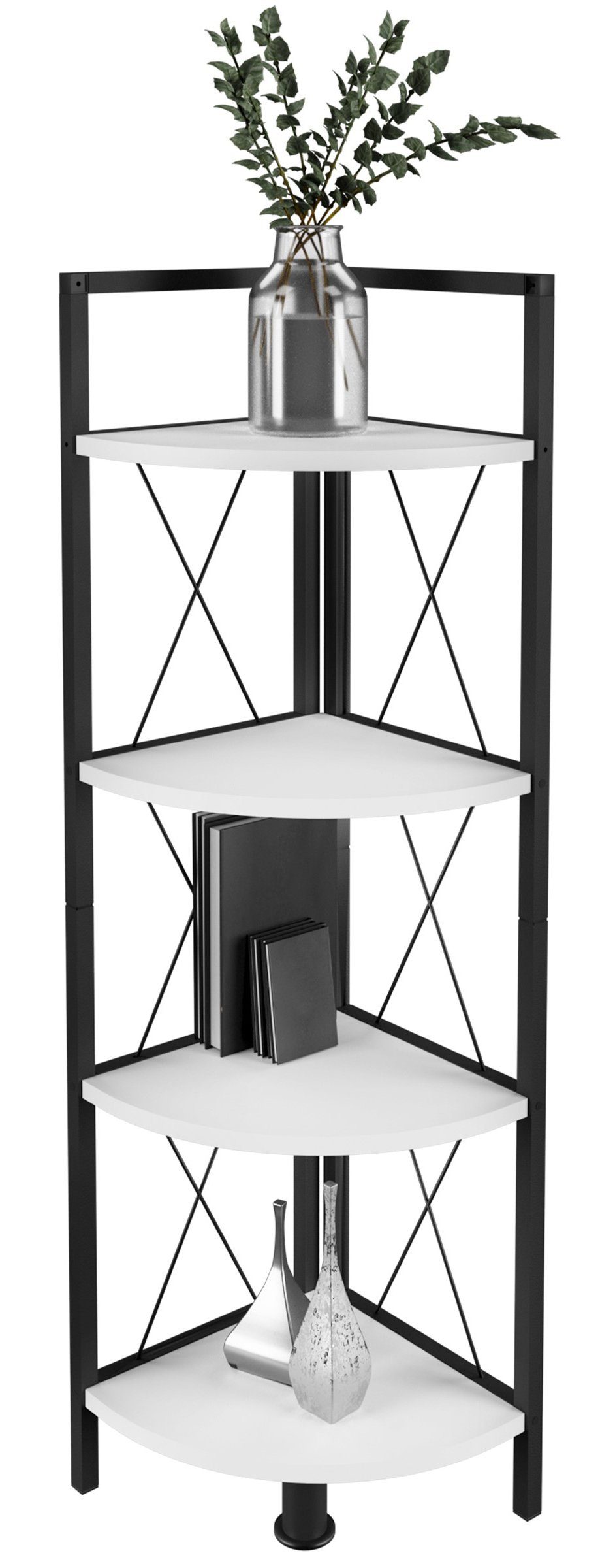 VCM Standregal Holz Metall Eckregal Bücher günstig online kaufen