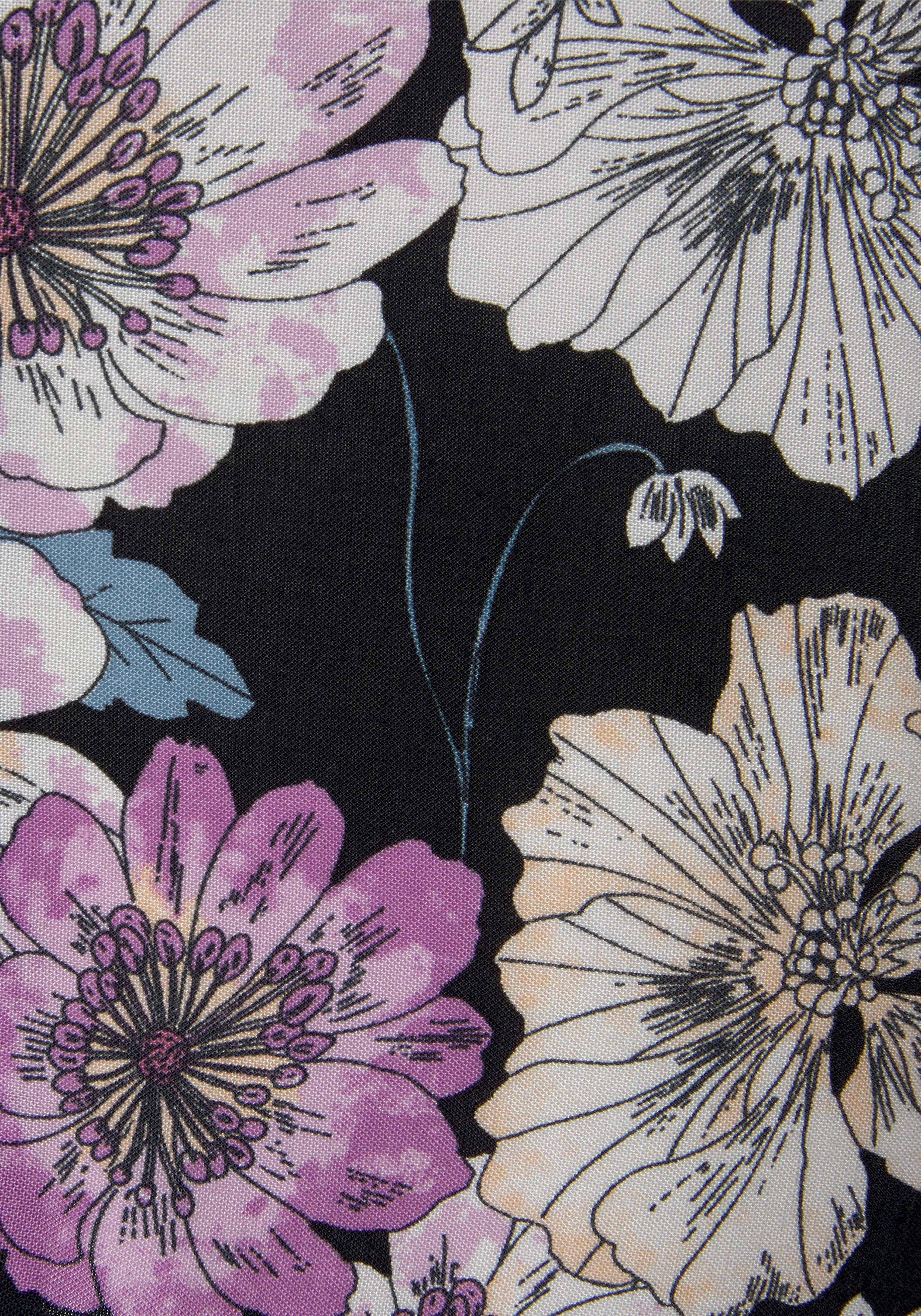 Schlupfbluse casual Blusenshirt, LASCANA Trompetenärmeln, und mit Blumenprint