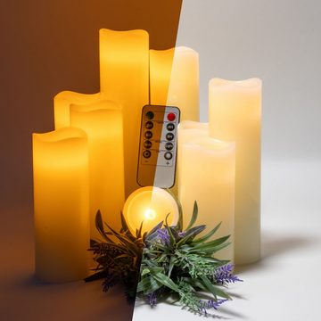 Intirilife LED-Kerze (Set, 9-tlg., 9x LED Kerze), LED Kerzen Set in verschiedenen Größen aus Wax inkl. Fernbedienungen