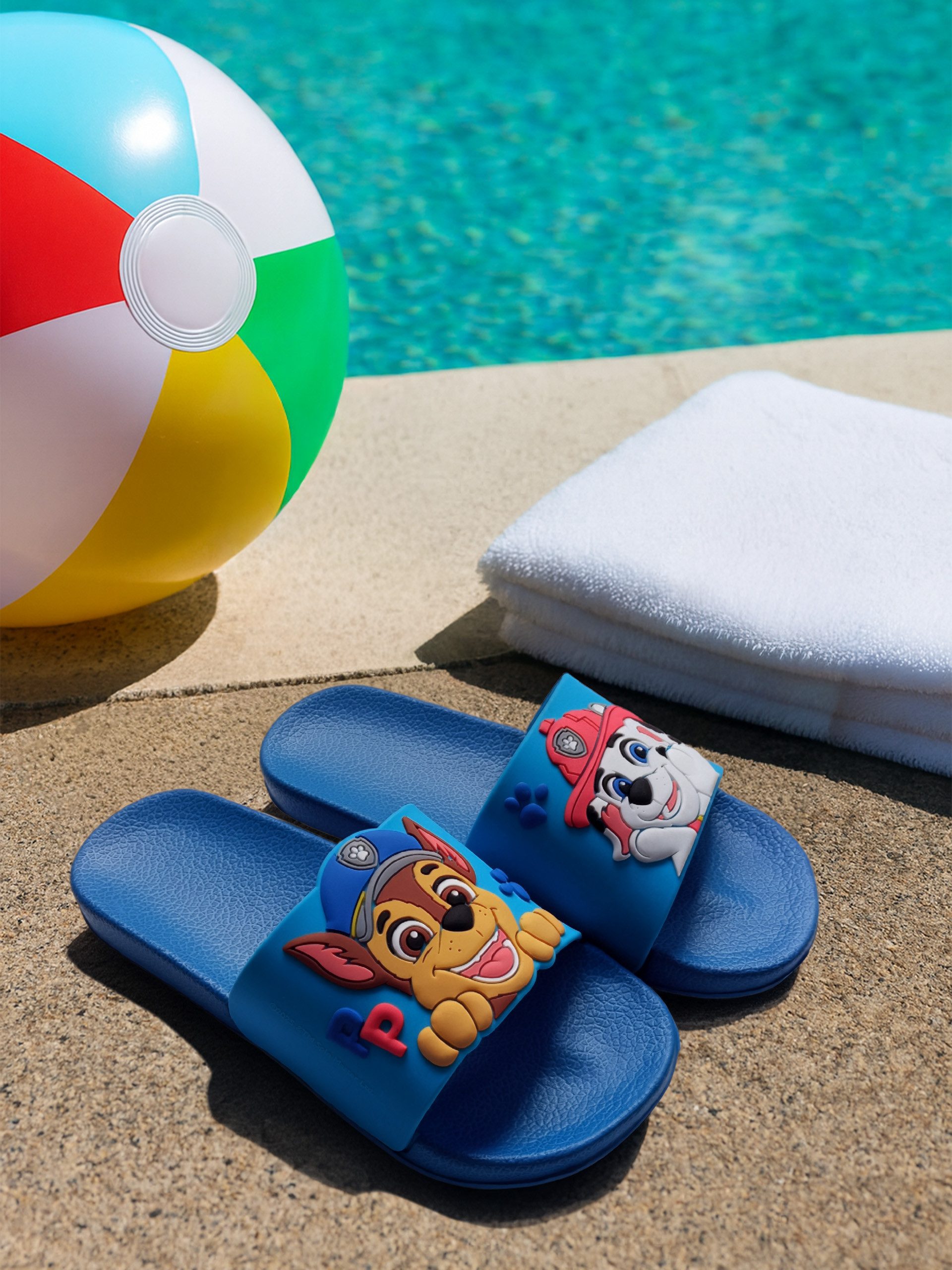 United Labels® Paw Patrol Badelatschen Chase und Marshall Badeschlappen Badesandalen Badesandale