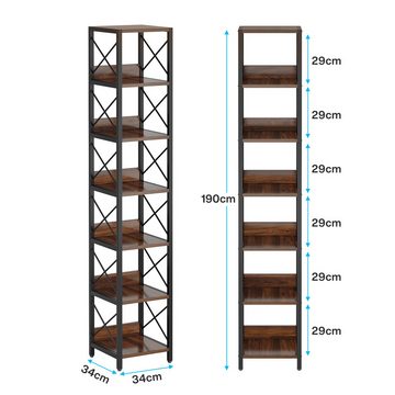 Tribesigns Eckregal Eckregal mit 6 Ebenen, 190cm hohes Bücherregal Lagerregal Regal
