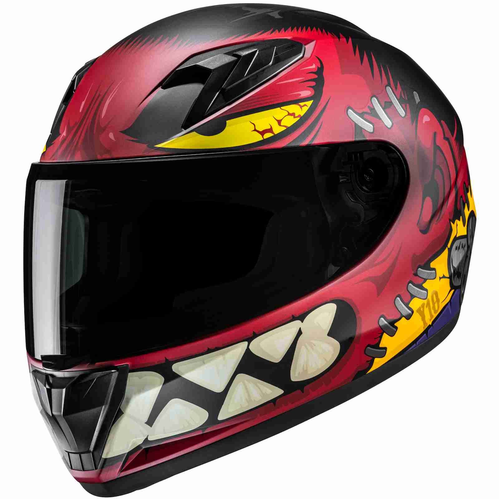 Motorradhelm HJC Y10 Frank MC1SF Integralhelm Rot / Schwarz / Gelb M
