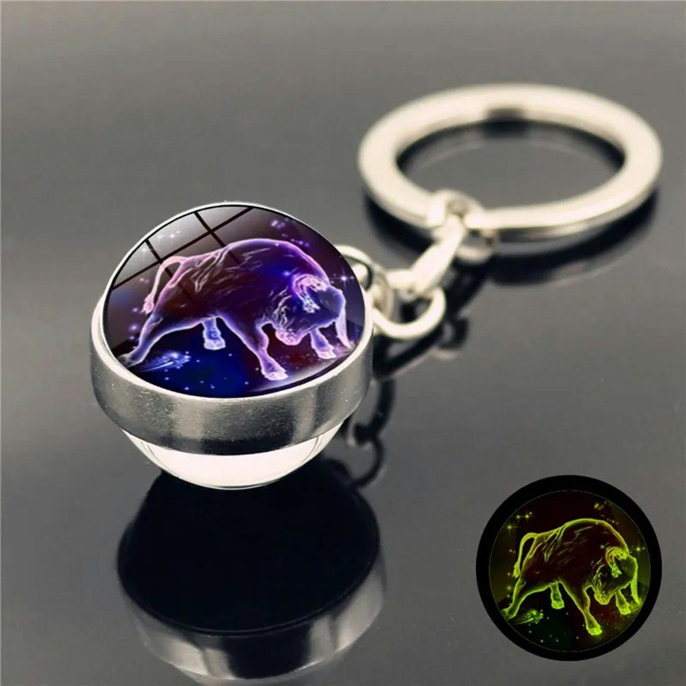 Eyecatcher Schlüsselanhänger Sternzeichen Schlüsselanhänger Holobild in Glaskugel
