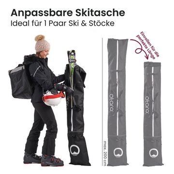 Otaro Sporttasche Set: Skischuhtasche & Skitasche, Pro-Set für 1 Paar Ski (Schutz für deine Ausrüstung, Perfekt durchdacht, ausklappbare Standfläche, für 1 Paar Ski + Stöcke)