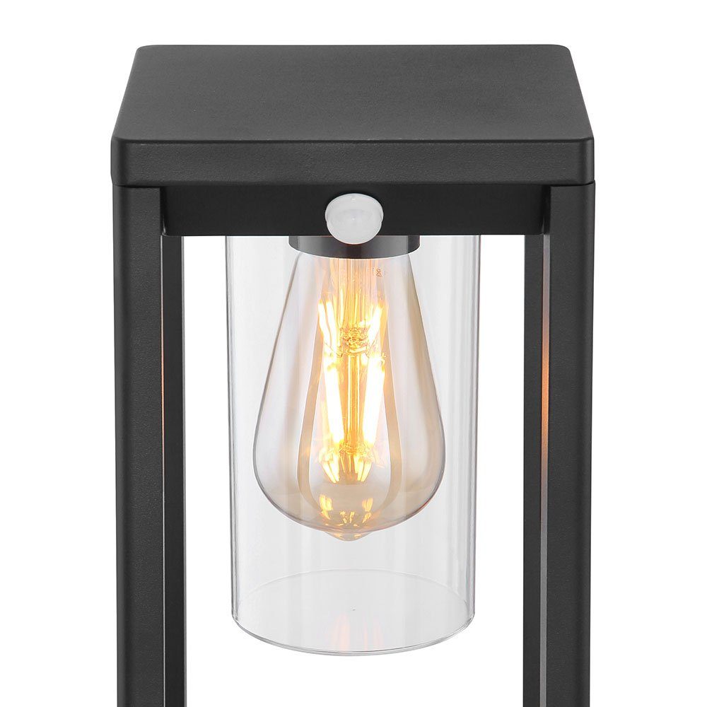 Outdoor Leuchtmittel Farbwechsel, Warmweiß, mit Außen-Stehlampe, LED Globo Außenleuchte Laterne Außenlampe schwarz inklusive, Bewegungsmelder