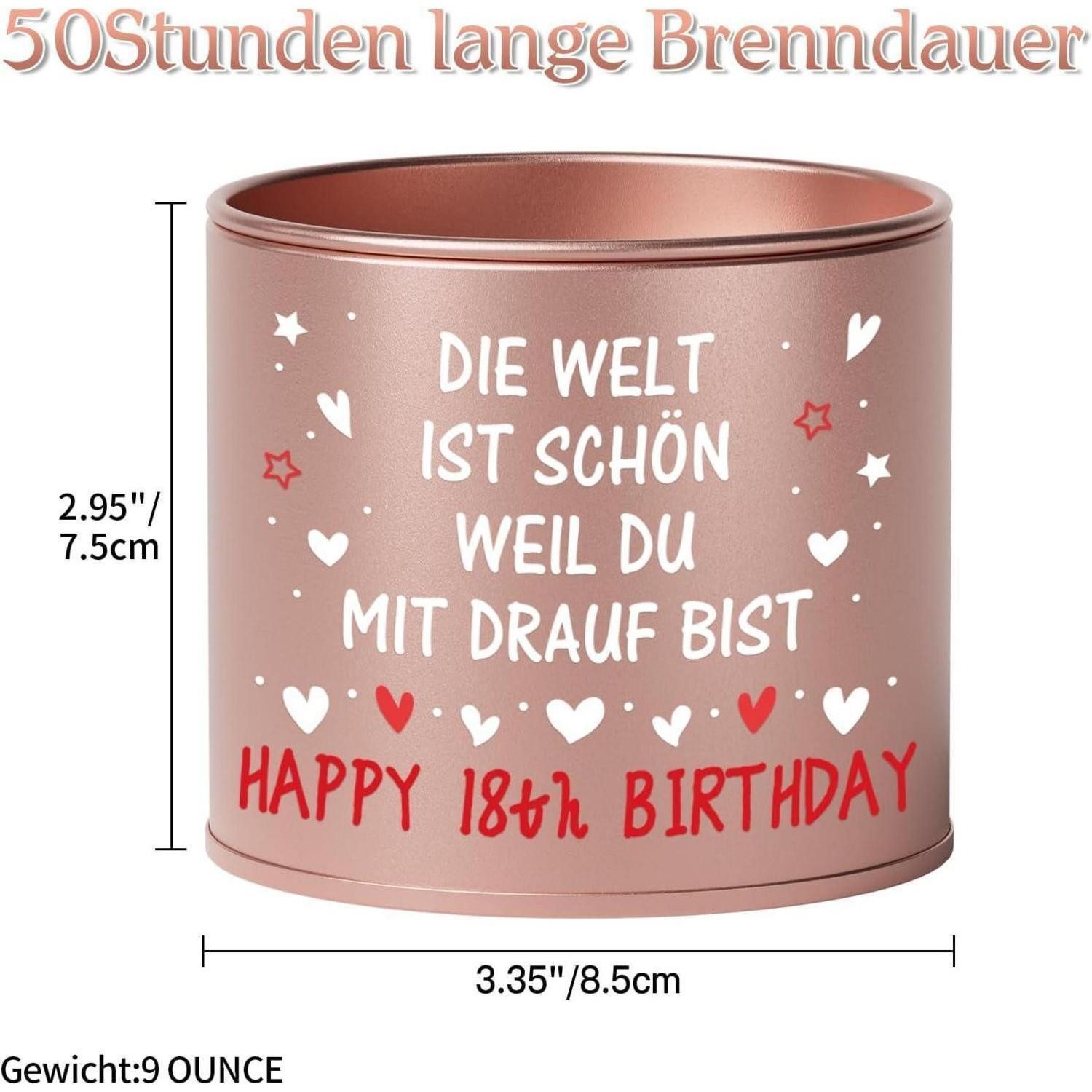 LuxusKollektion Duftkerze Kerze Metall Geburtstag Geschenk Mädchen Frau Freundin 18 Geburtstag