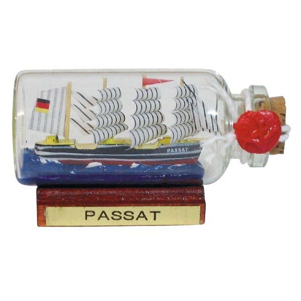 Linoows Dekoobjekt Buddelschiff, Flaschenschiff "Passat", Segelschiff, Mini Schiff in der Flasche 6 cm.