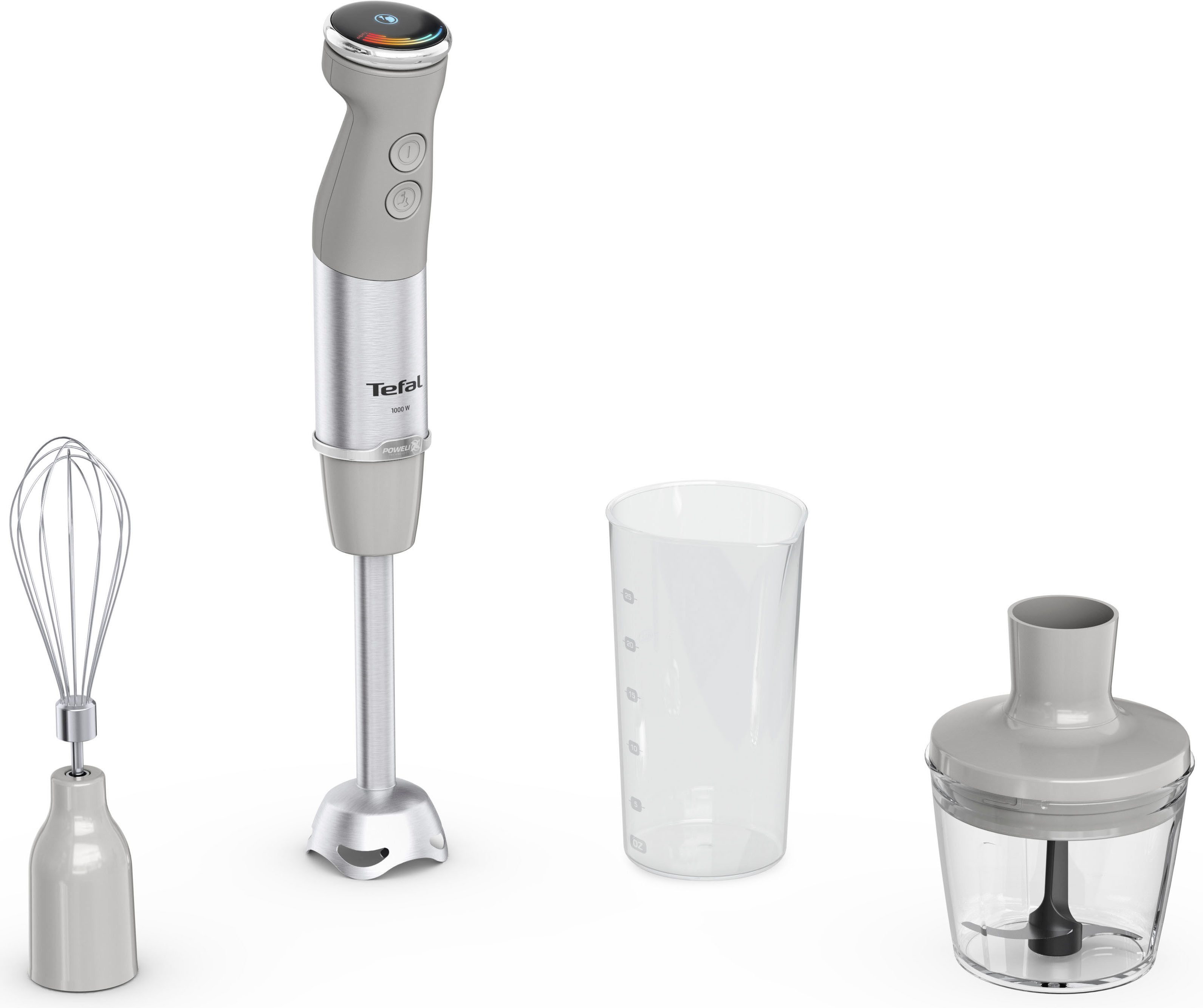Tefal Stabmixer HB673B Quickchef+, 1000 W, Silence-Modus, 20 Geschwindigkeitsstufen, inkl. Zubehör