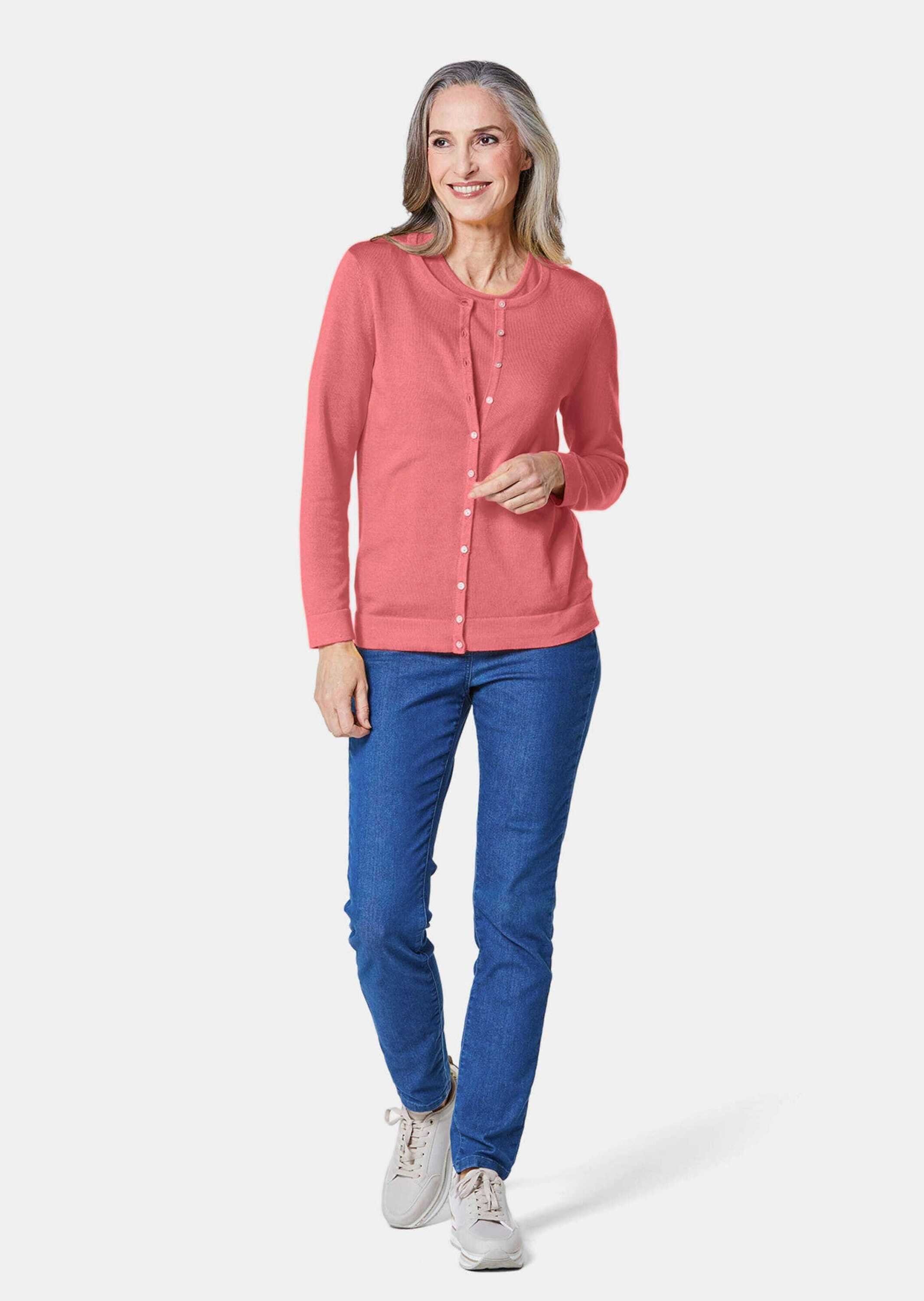 GOLDNER Strickpullover Figurnahes Twin-Set aus Pima-Baumwolle Zweiteiliges günstig online kaufen