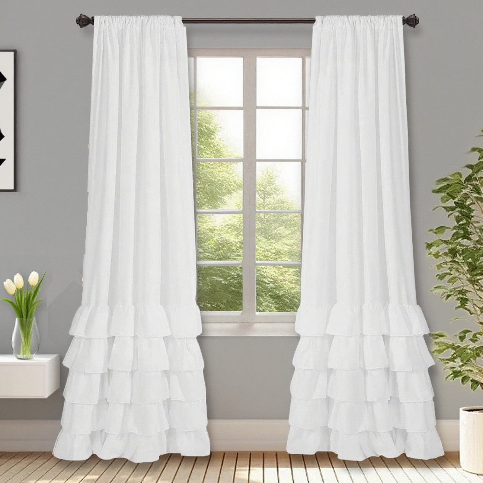 Jibenhome Vorhang Transparent Gardine Weiße Retro günstig online kaufen