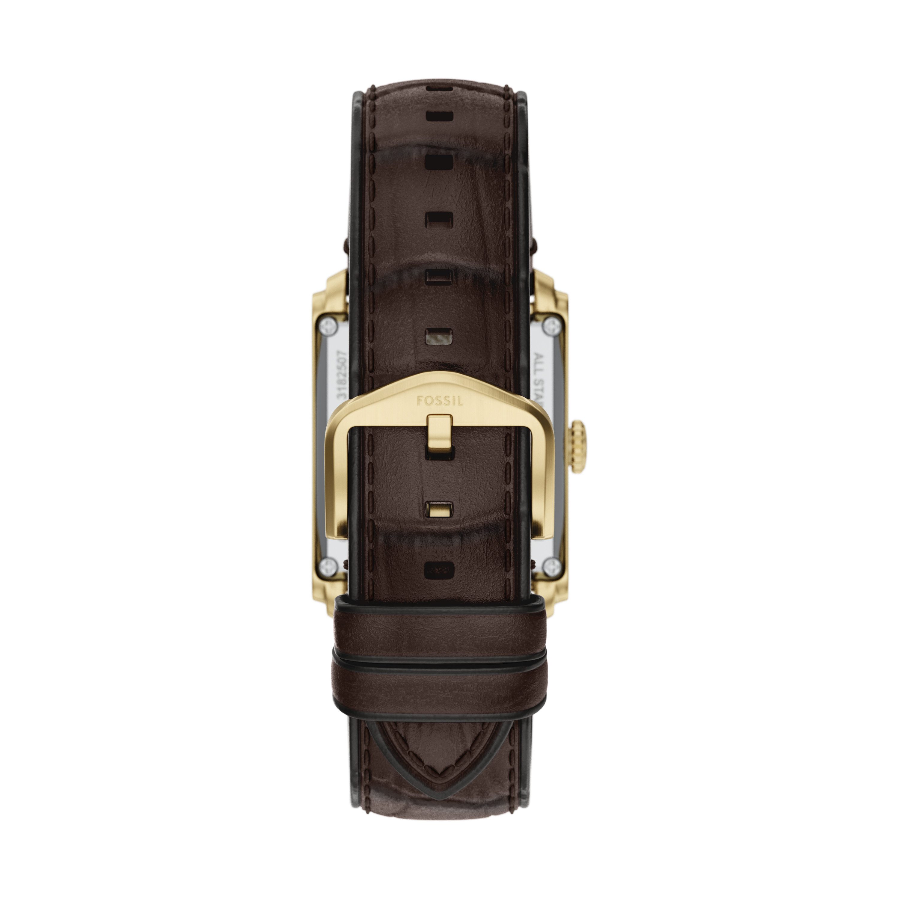 Fossil Automatikuhr Carraway ME3271, Armbanduhr, Herrenuhr, Mechanische Uhr, Lederarmband, analog