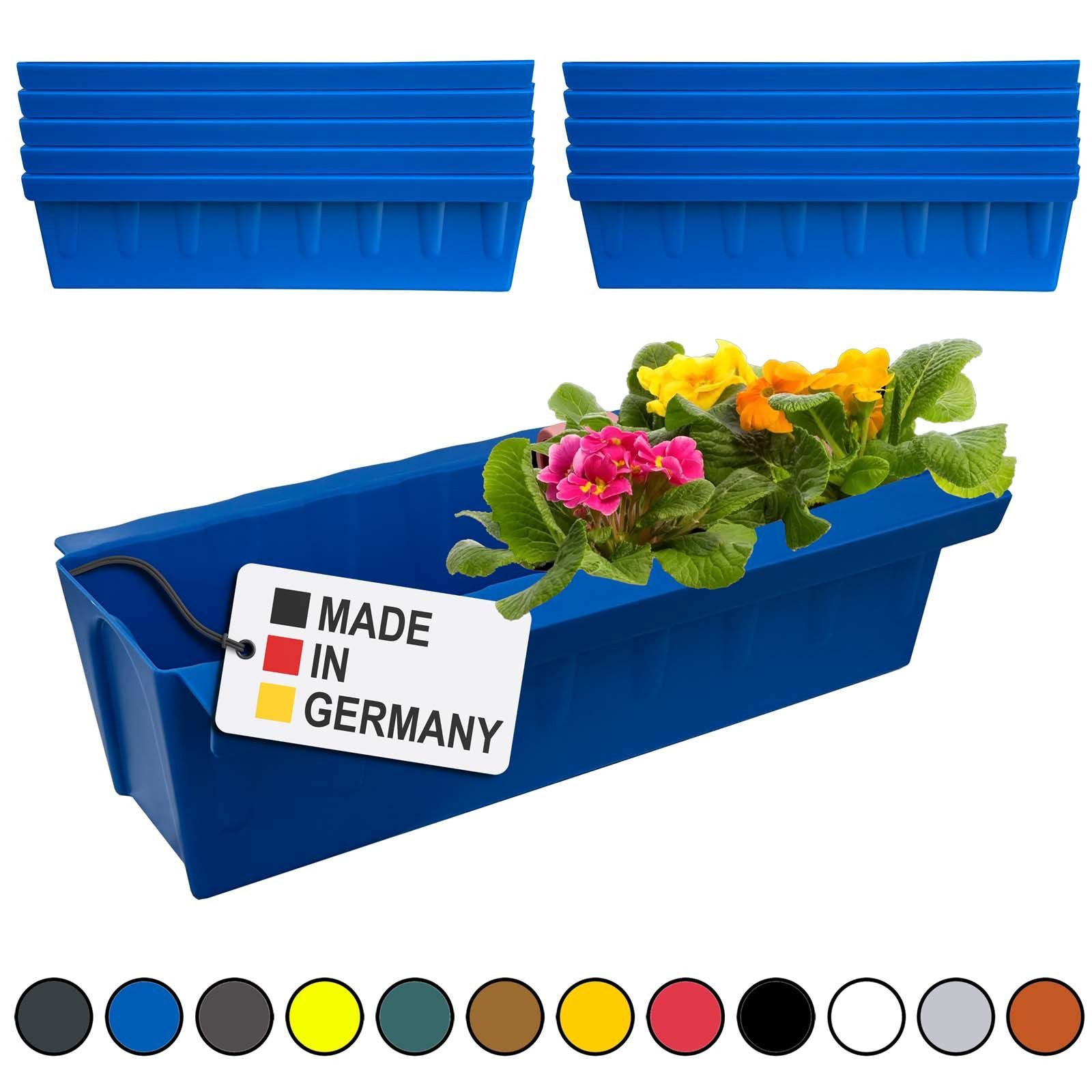 BURI Blumenkasten Europaletten Blumenkasten Blau 10 Stück zum Anhängen Pflanzkasten