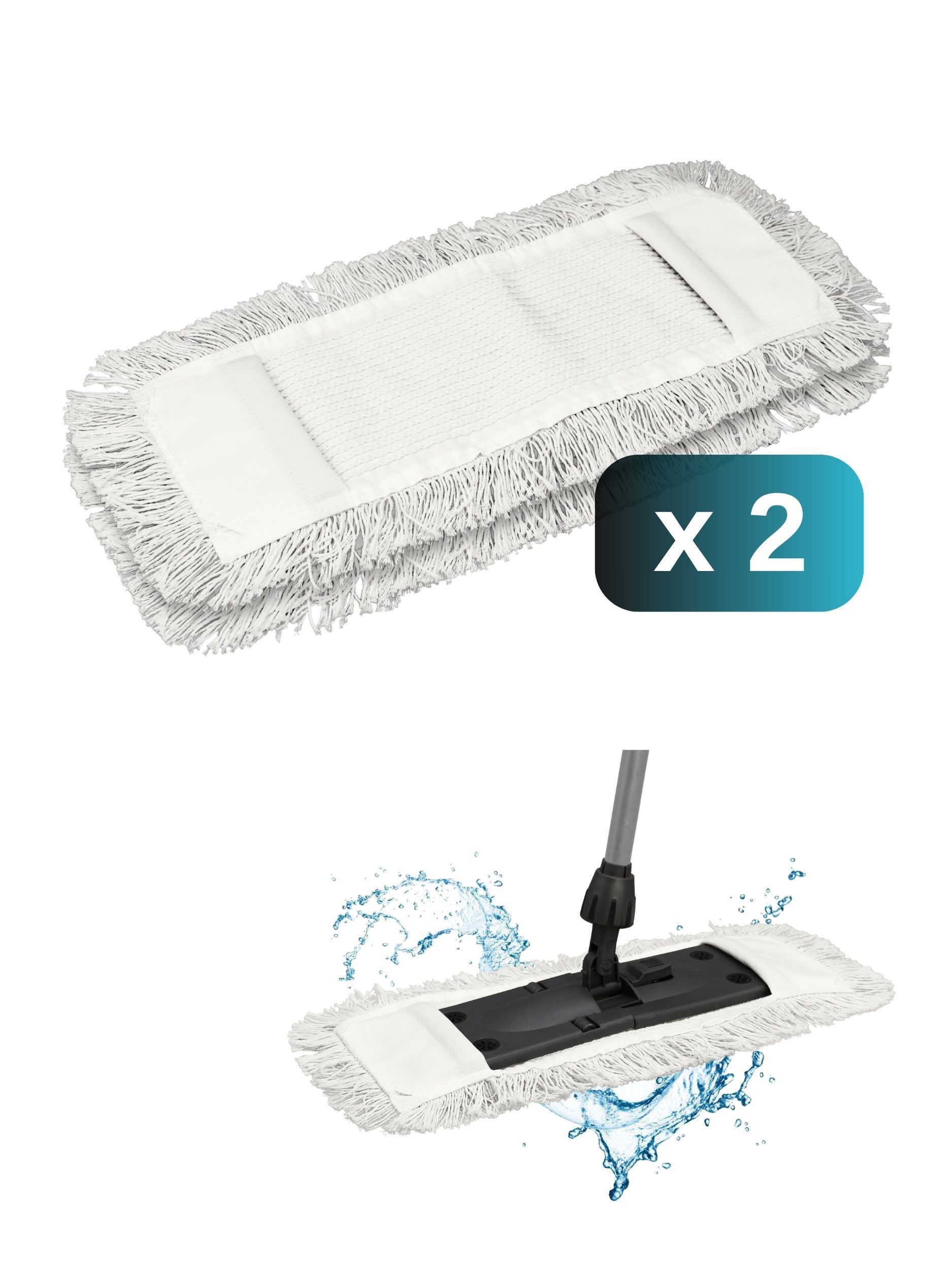 Adel Home Decor Wischmopp Premium Baumwoll-Mopp Ersatzbezug – Profi-Qualität für Ihr Zuhause, (2er-, 5er- und 10er-Sets), 40 cm, 50 cm Größe und Beige-Grau-Farboptionen