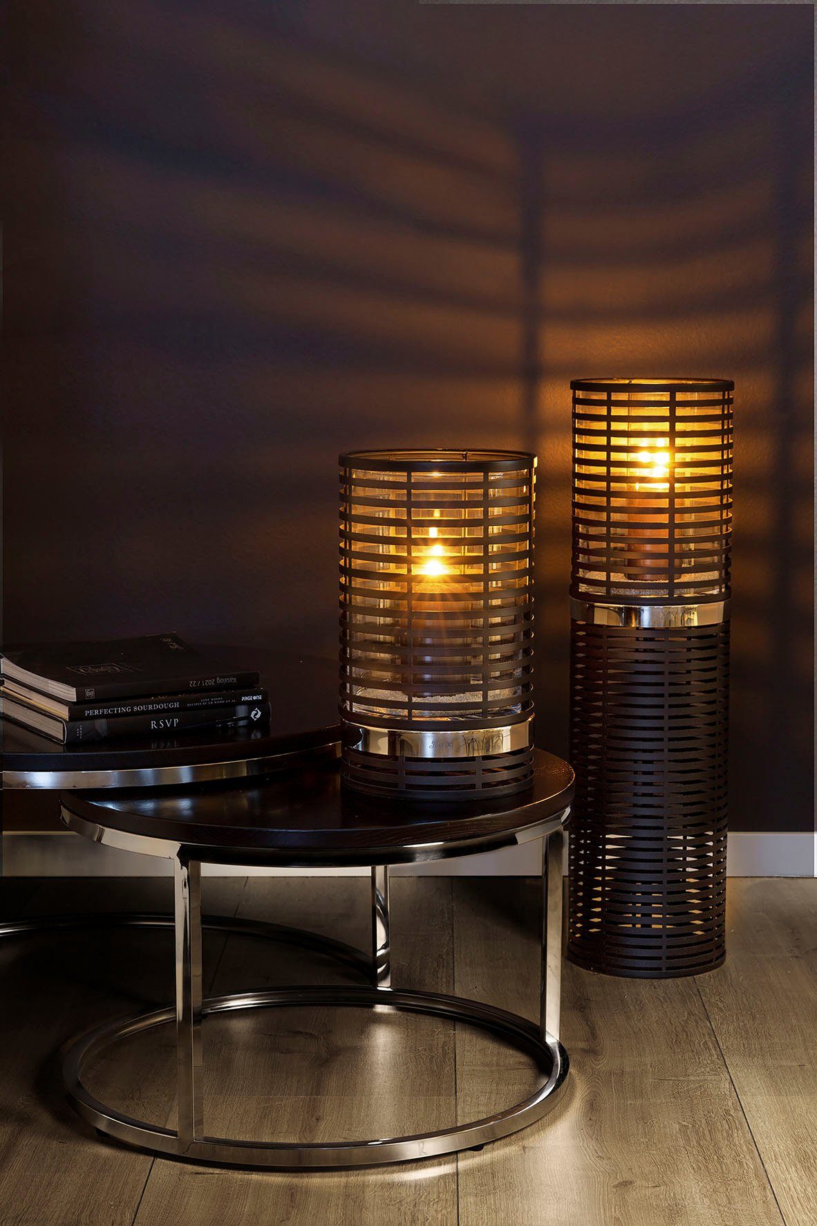 Fink Windlicht MATERA (1 St), Windlichtsäule aus Eisen, mit Glaszylinder, Höhe ca. 37 cm