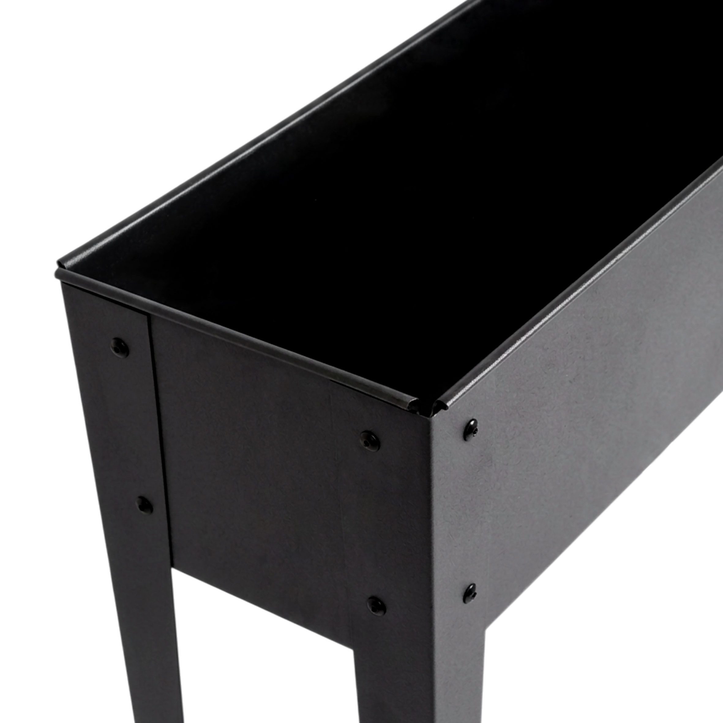 Spetebo Hochbeet Garten Hochbeet aus Metall anthrazit mit Fußkappen – 102 x 80 cm (Anzahl, 1 St., Stück), Wetterfest, robust und langlebig