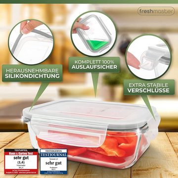 Fresh Master Frischhaltedose Frischhaltedosen Glas Vorratsdose Set, Borosilikatglas, (16-tlg)