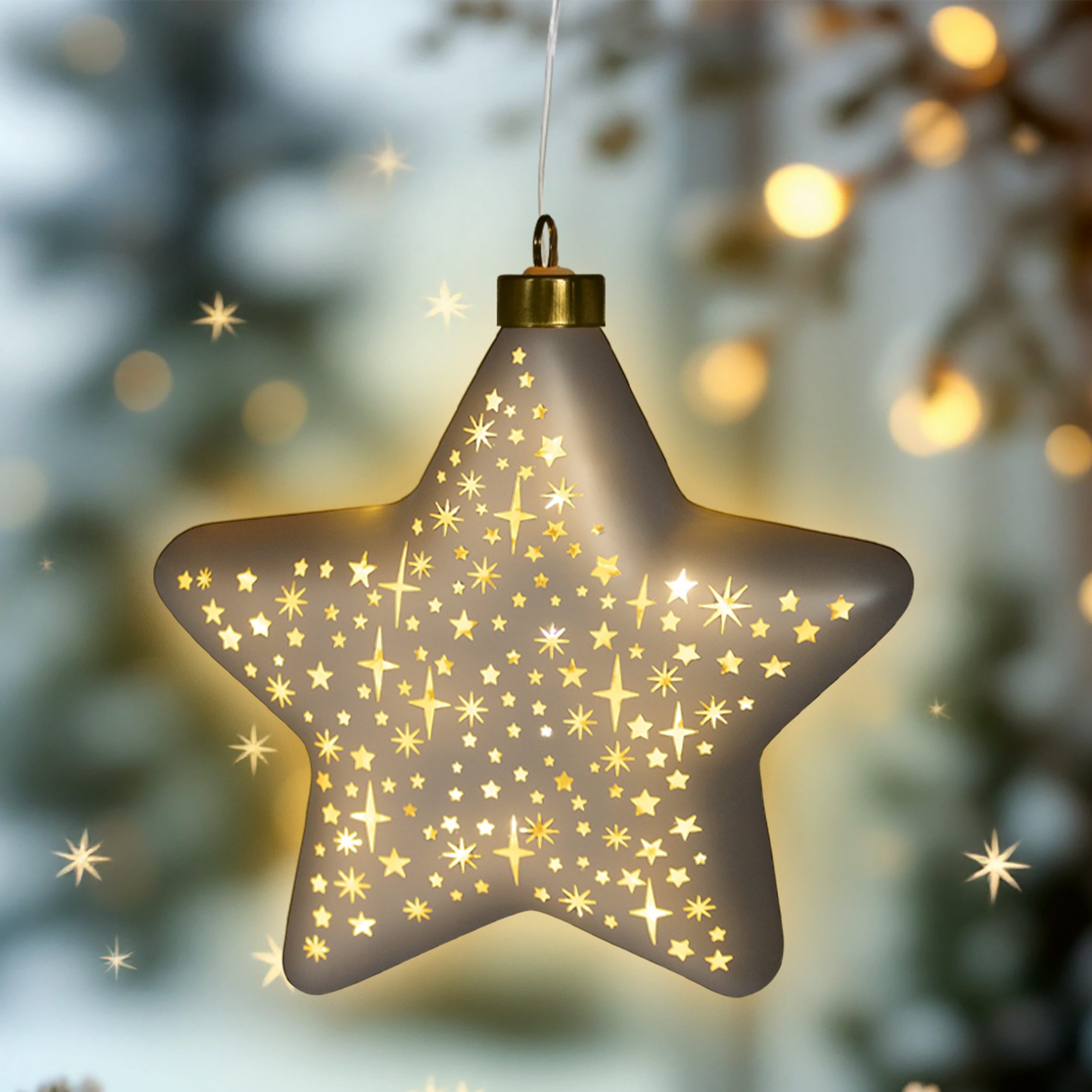 Spetebo LED-Dekofigur LED Glas Weihnachtsanhänger (Anzahl, 1 St., Stück), m günstig online kaufen