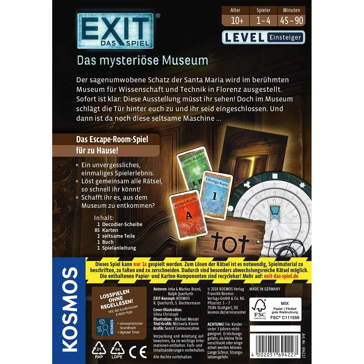Kosmos Spiel EXIT - Das mysteriöse Museum
