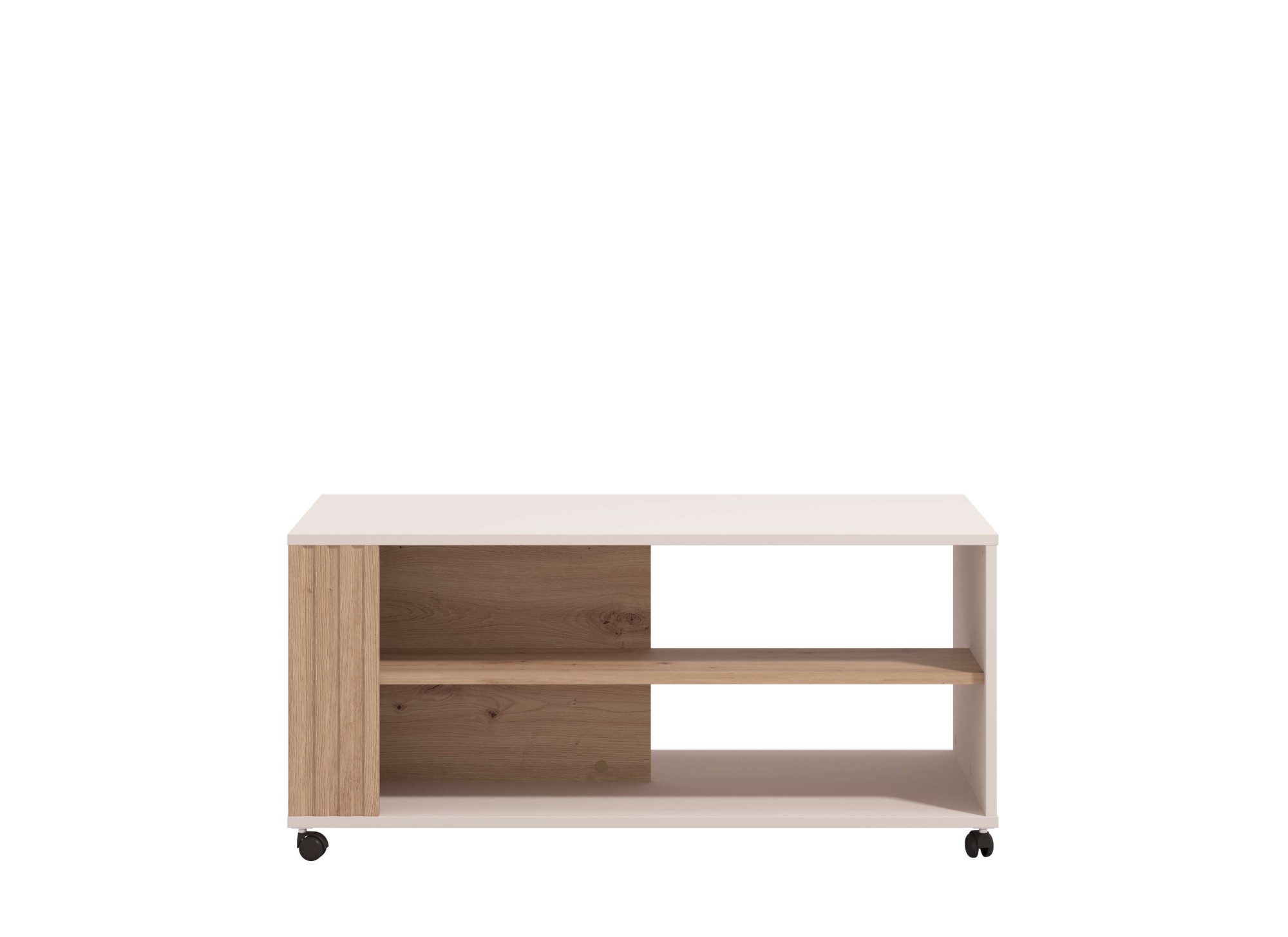 Home affaire Couchtisch Belfort Kaffetisch 100 cm, Stilvolles und zeitloses Design, mit rollen, mit zwei Ablageböden, in trendigen Farbkombination