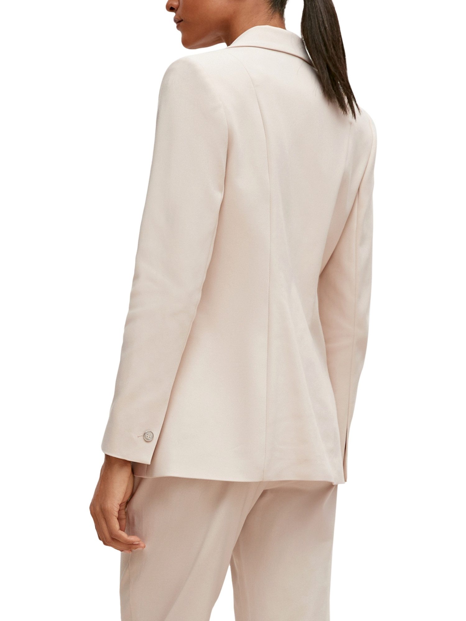 comma Jackenblazer natur,Business,Baumwolle,Unifarben,Reverskragen,Lang,Regular Fit