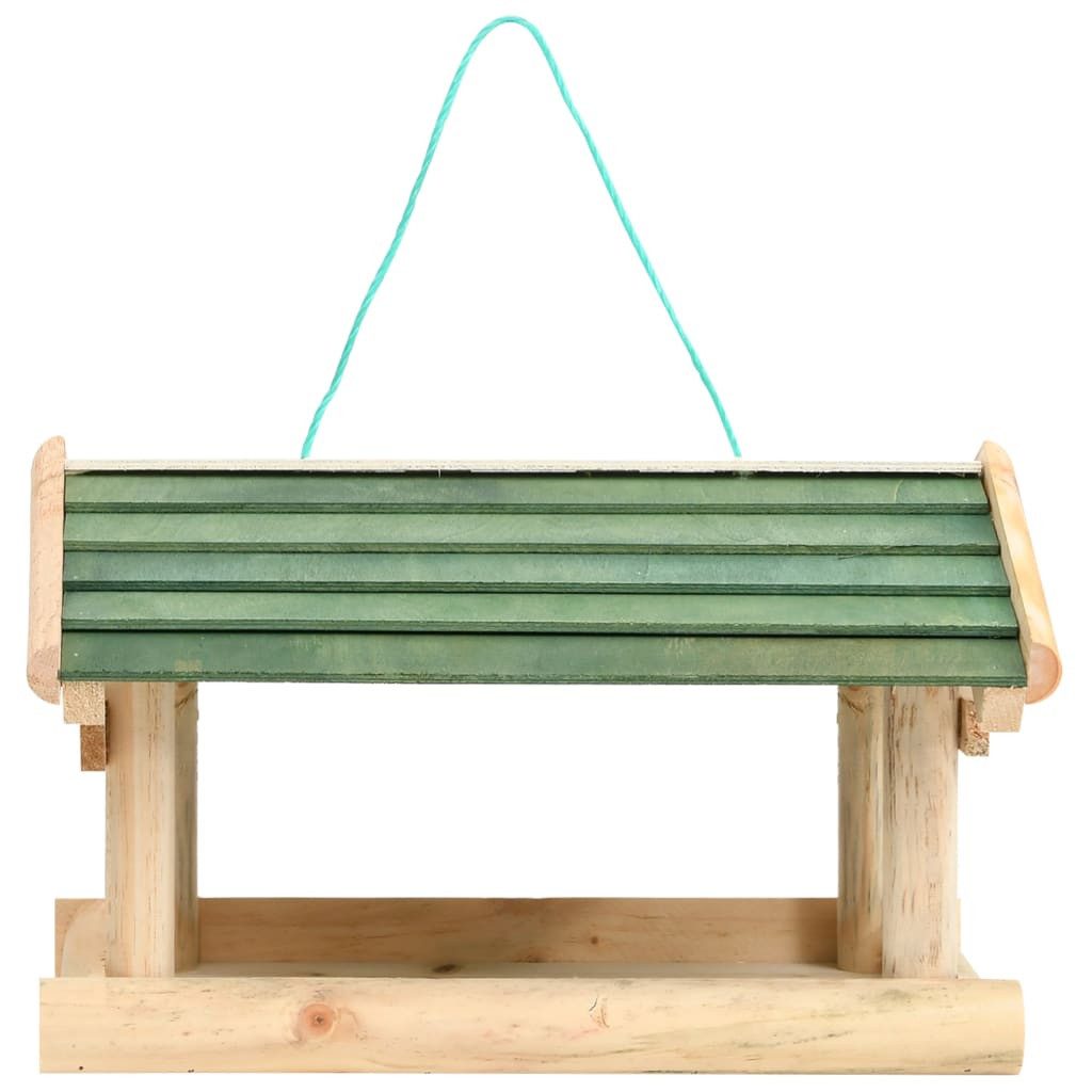 furnicato Vogelhaus Vogelfutterhaus aus massivem Holz 35 x 29,5 x 21 cm Naturholz, Witterungsbeständige Futterstation mit schützendem Dach für den Garten