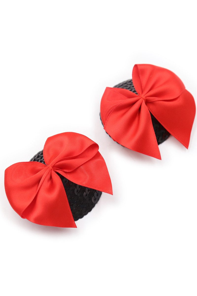 Be Lily Accessoires Brustwarzenabdeckung, Nipple Covers in schwarz / rot - One Size