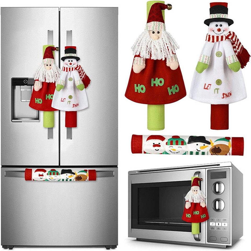Coonoor Christbaumschmuck 3-teiliges Weihnachtsküchendekor-Set, Kühlschrankgriffabdeckungen, (3-tlg), ideal für festliche Weihnachtsdekoration zu Hause