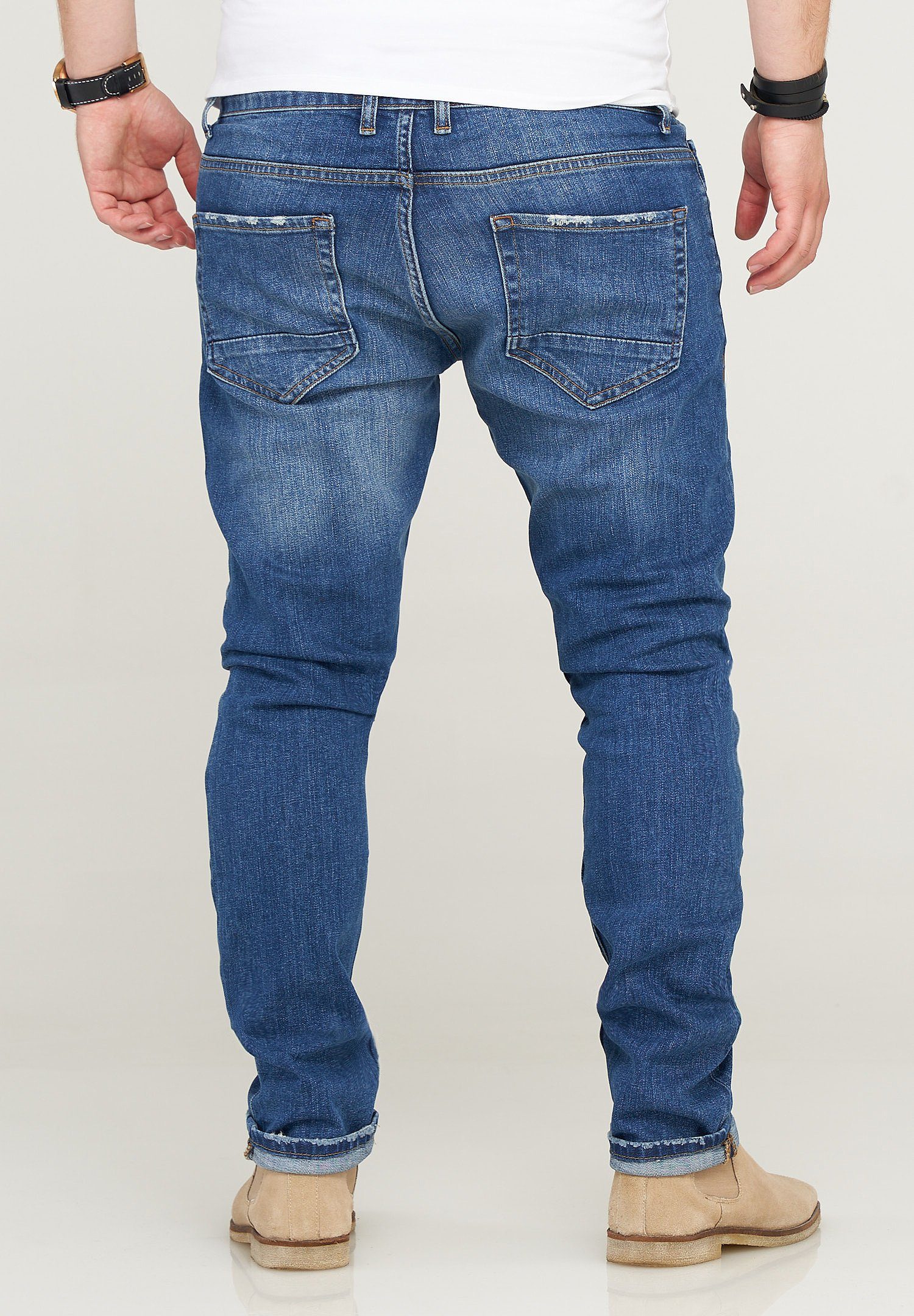 Dunkelblau & Reese Stone-Washed R&RELY Slim-fit-Jeans Rello