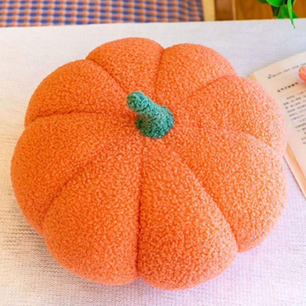 AUzzO~ Dekokissen Dekokissen gestrickte Orange 35cm weich Halloween-Kürbis-Kissen, Kissenbesätze
