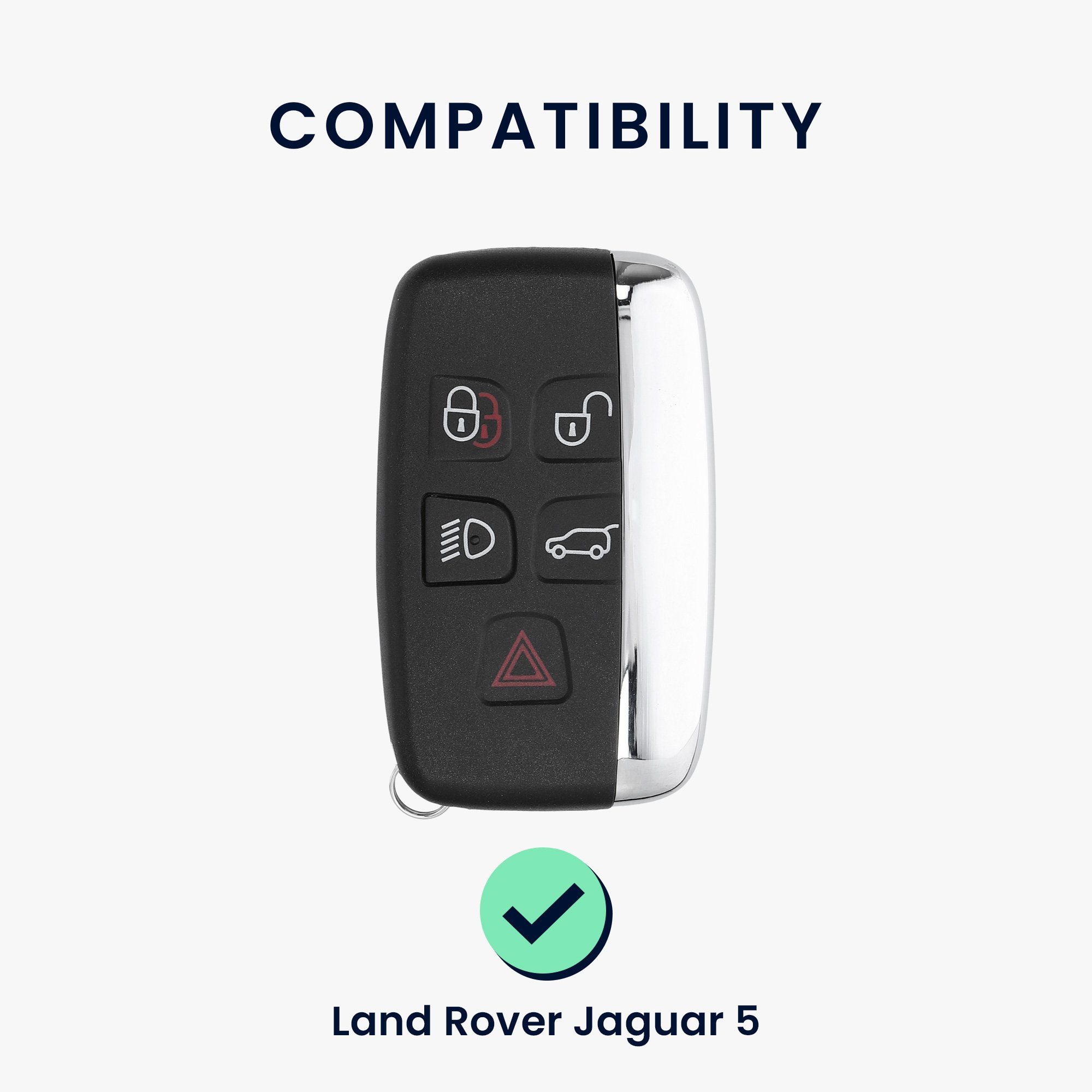 kwmobile Cover Land für Jaguar Autoschlüssel Schlüsselhülle Hülle Autoschlüssel, Rover TPU Funk Schlüsseltasche 5-Tasten