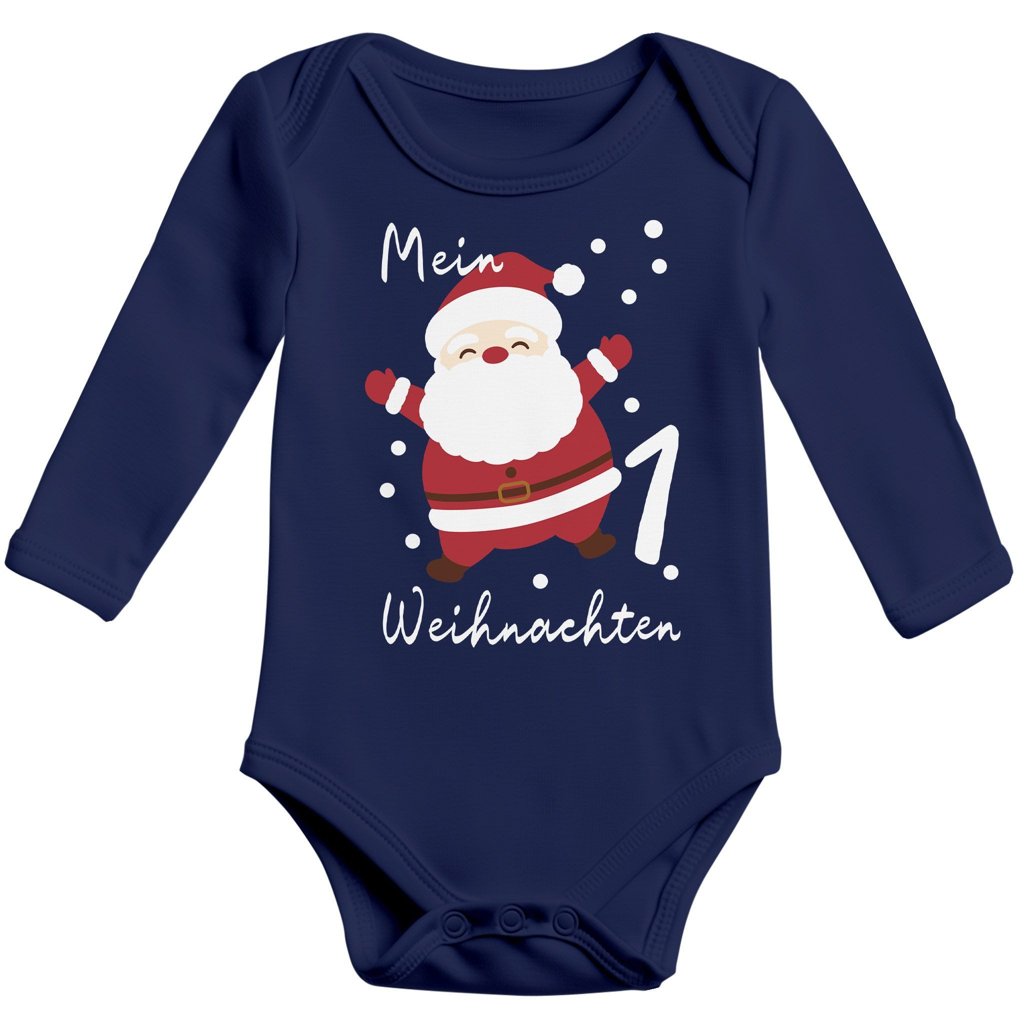 MoonWorks Body Baby Body langarm Mein erstes Weihnachten Santa Aufdruck XMAS Outfit