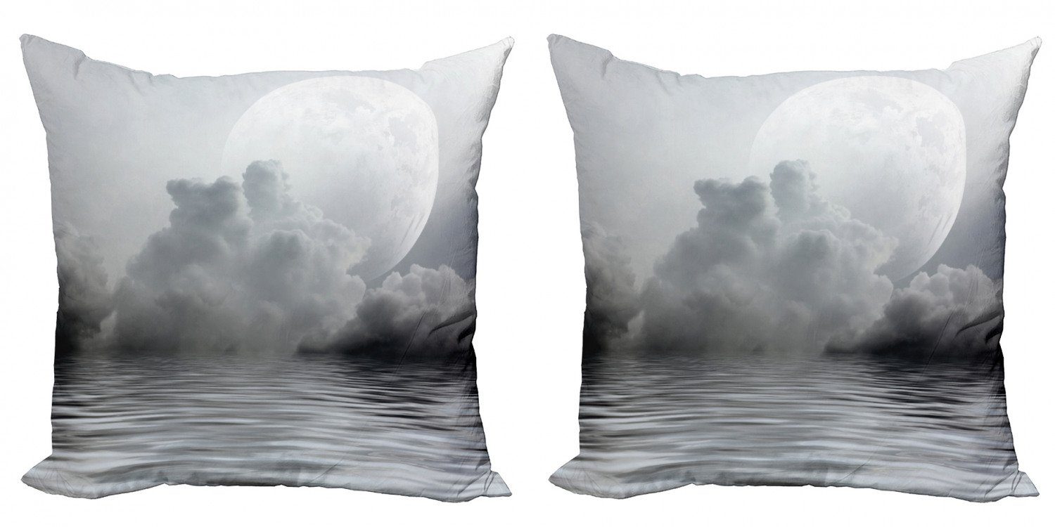 Kissenbezüge Modern Accent Doppelseitiger Digitaldruck, Abakuhaus (2 Stück), Mond Misty Air und Ocean Art