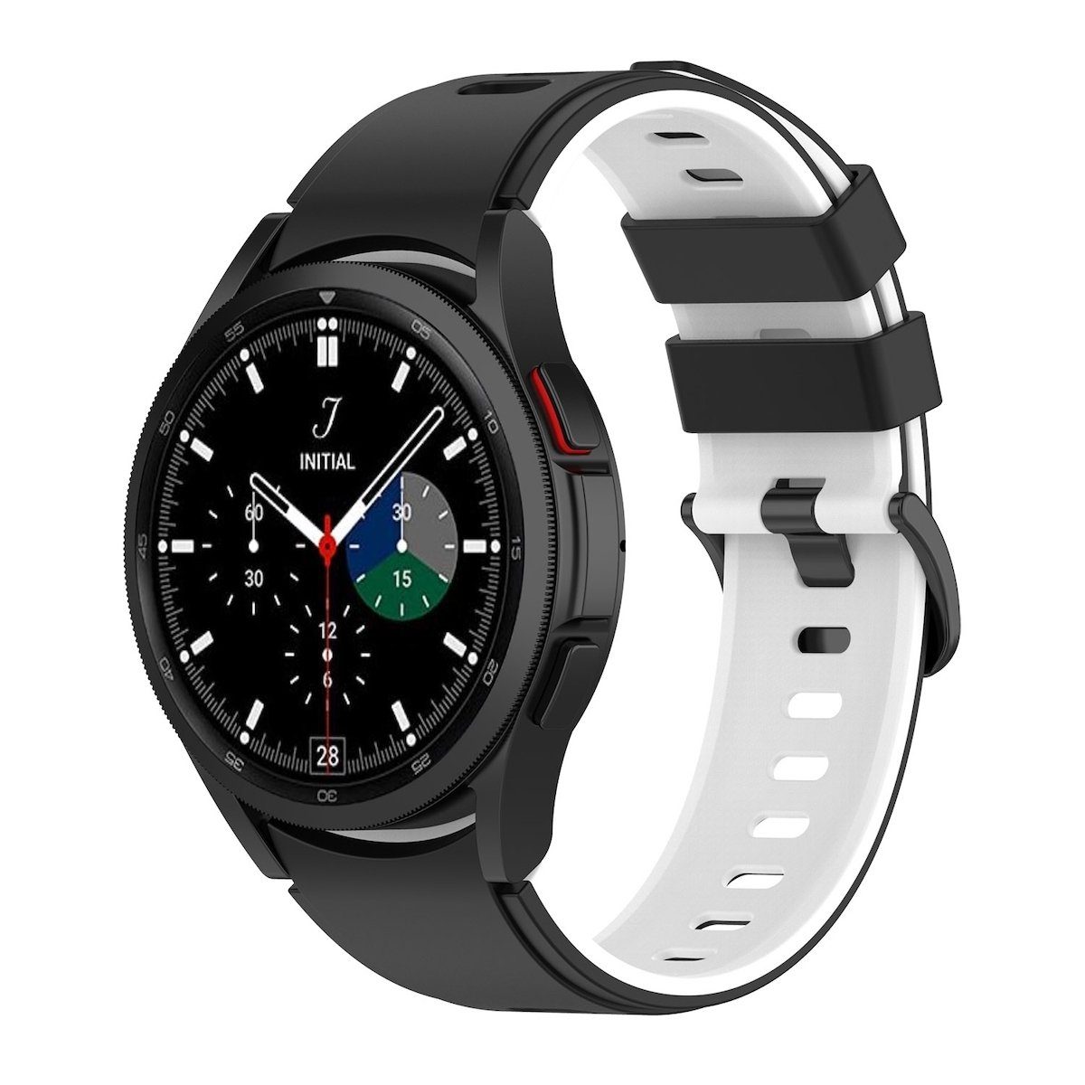 Wigento Smartwatch-Armband Für Samsung Galaxy Watch FE 6 5 4 Normal Pro Classic Silikon Armband