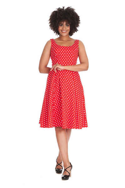 Banned A-Linien-Kleid Retro Swingkleid Dot Days Rot Vintage Polka Dot Dress 50s Pünktchen Kleid